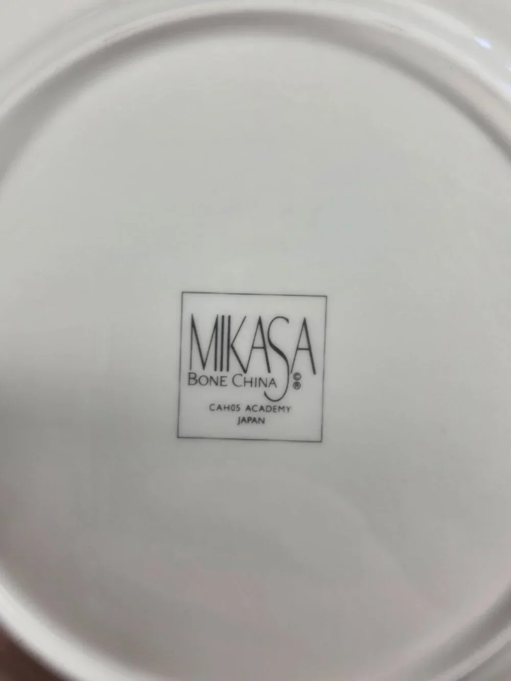 ONE Mikasa Academy Bone China Salad Plate White with Black & Gold Band NEW
